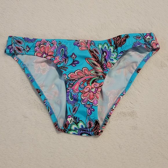 NWOT-WOMENS VENUS SWIMWEAR BIKINI BOTTOM LIGHT BLUE PAISELY PATTERNED-NWOT - Picture 6 of 7